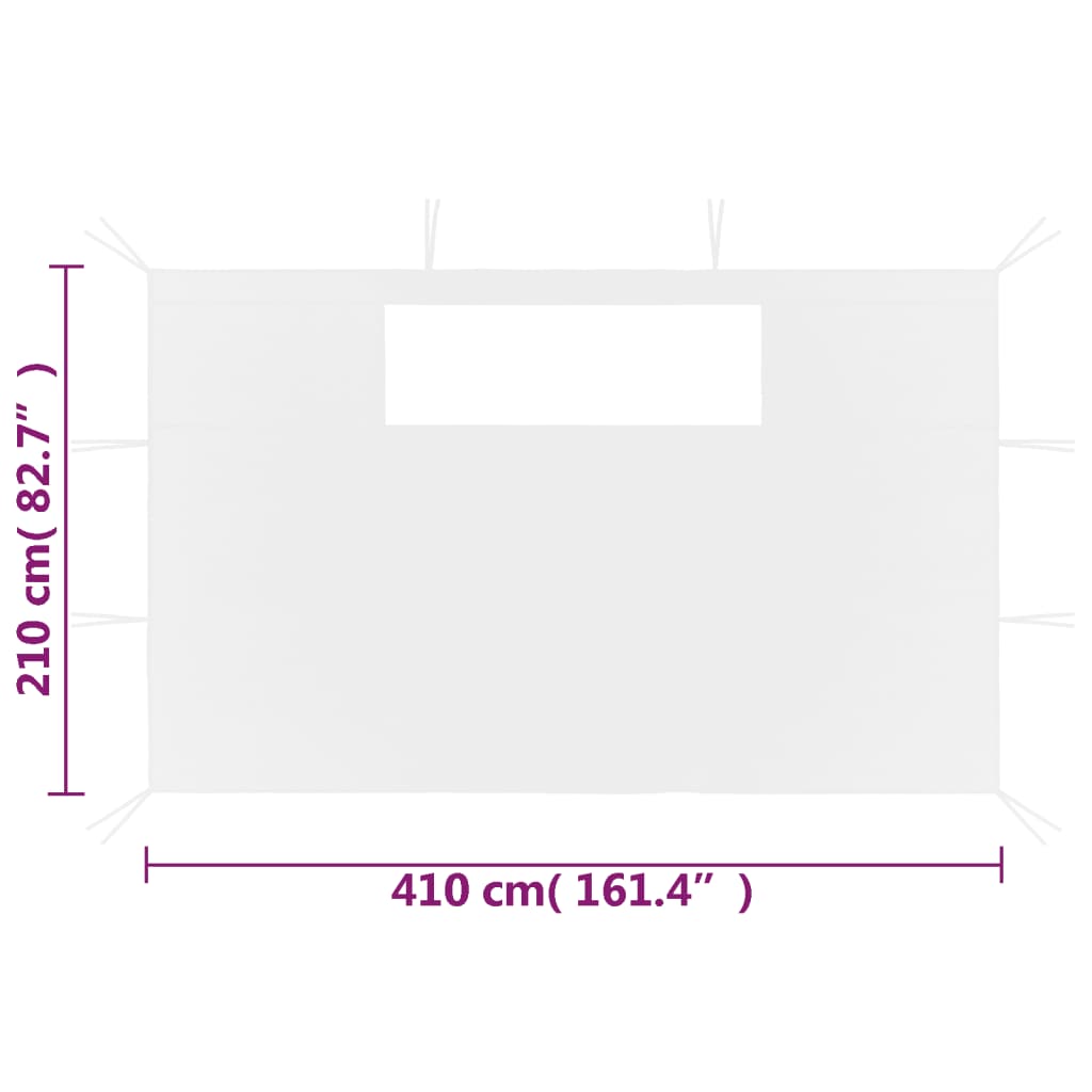 Pavillon-Seitenwände mit Fenstern 2 Stk. Creme