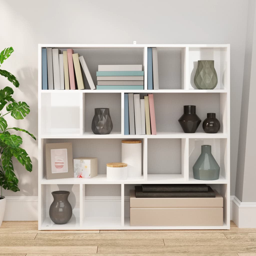 Bücherregal/Raumteiler Weiß 105x24x102 cm