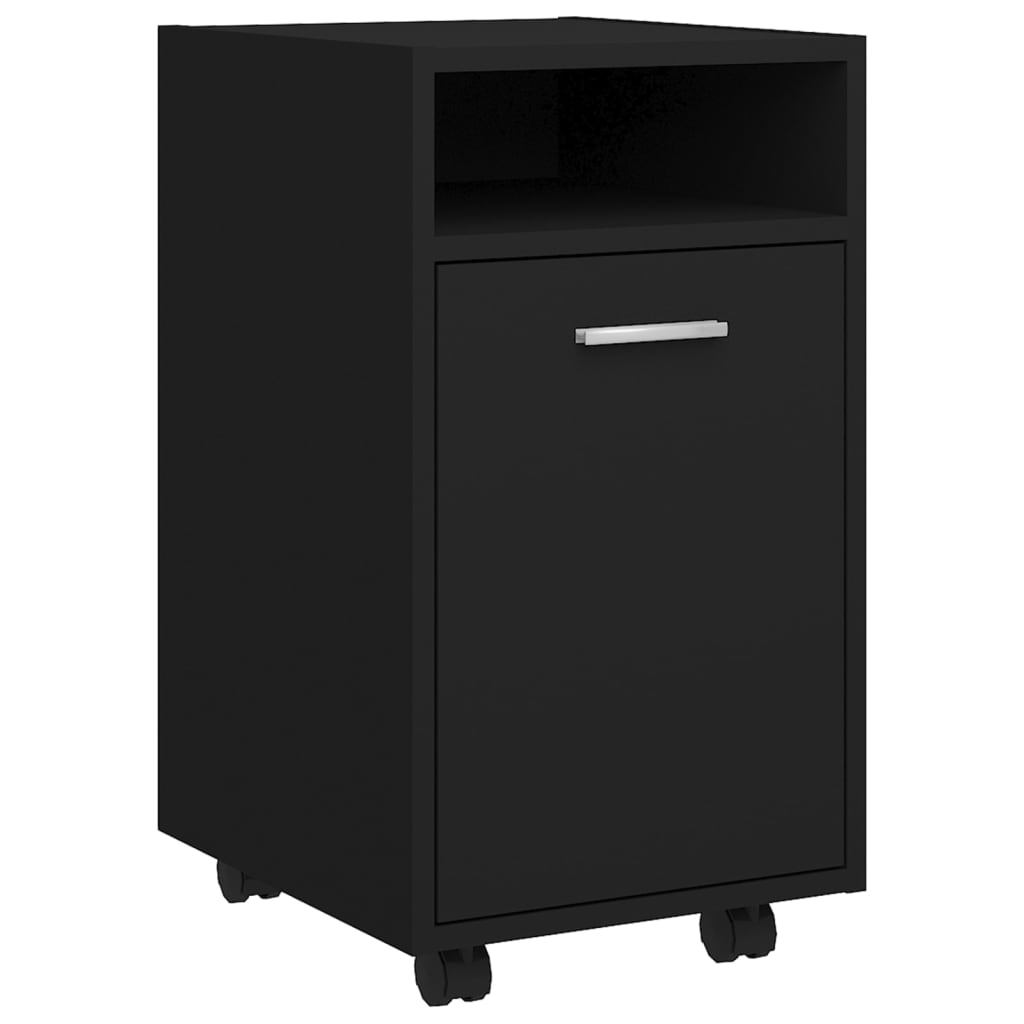 Beistellschrank mit Rollen Weiß 33x38x60 cm Holzwerkstoff