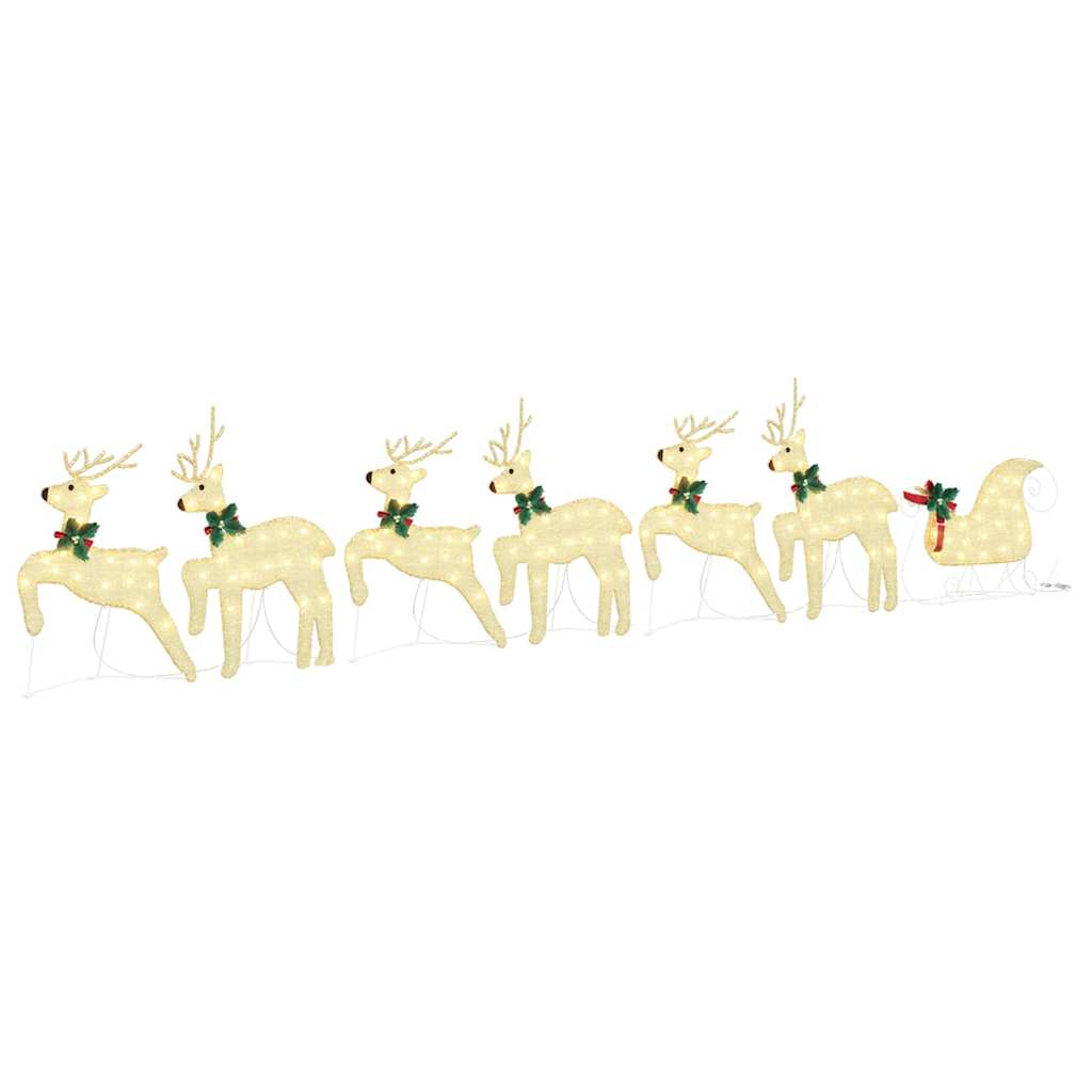 LED Rentiere 5 pcs Gold Stoff