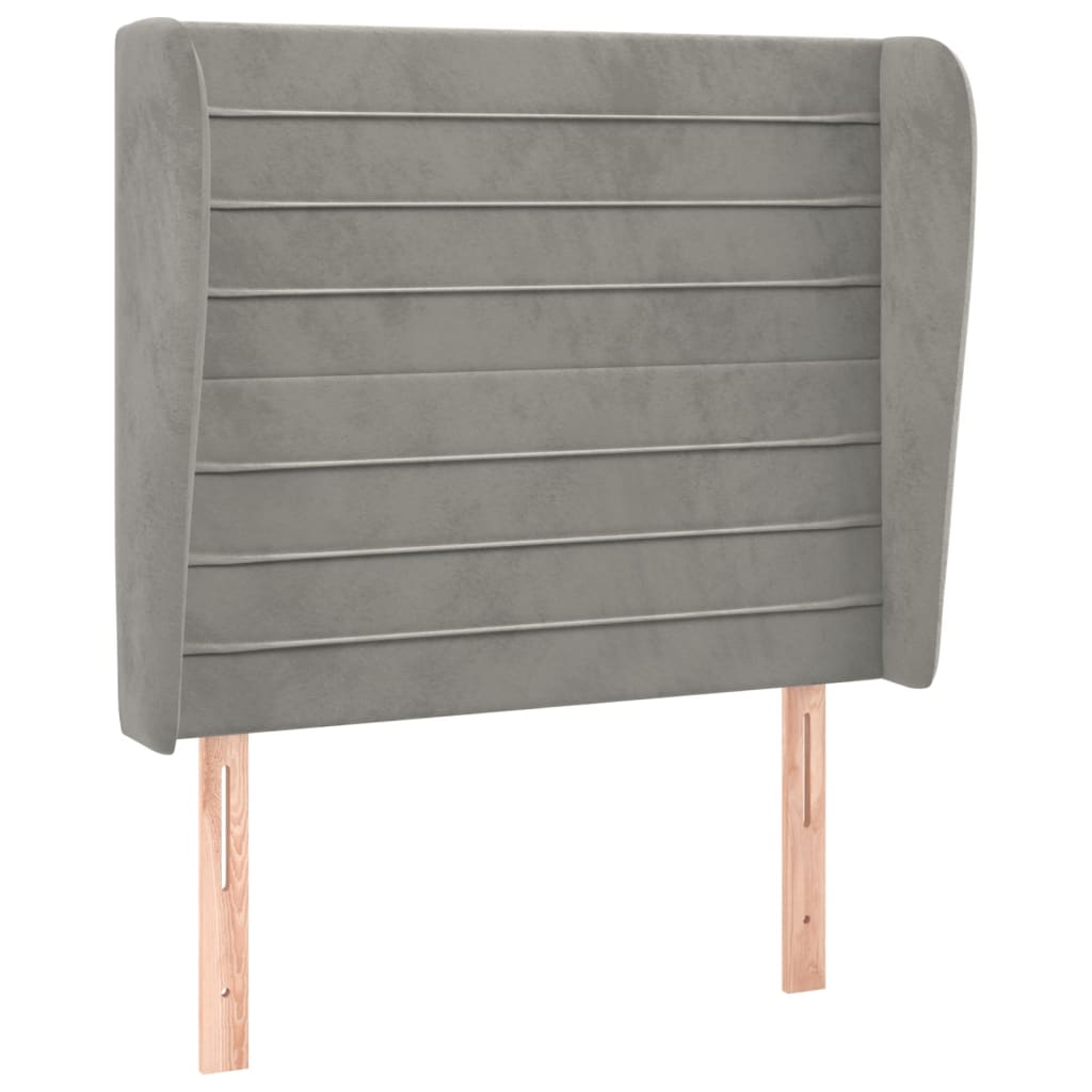 Kopfteil mit Ohren Dunkelblau 203x23x118/128 cm Samt
