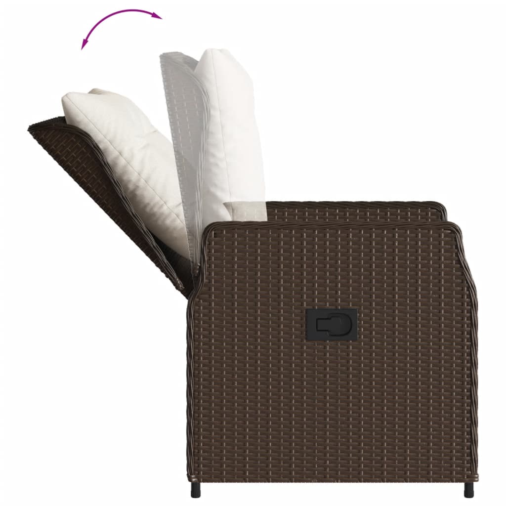 Gartensessel 2 Stk. Verstellbar Schwarz Poly Rattan