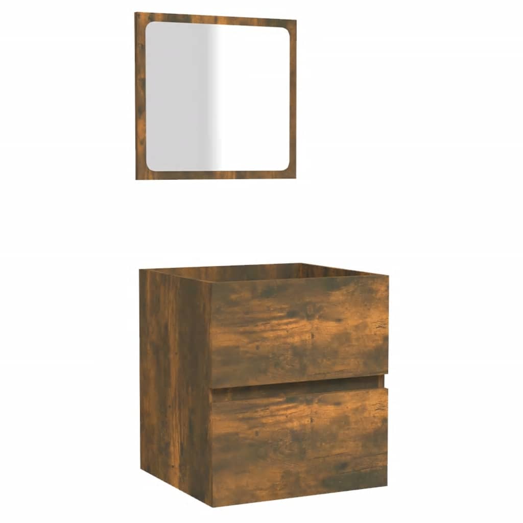 Badschrank mit Spiegel Weiß Holzwerkstoff