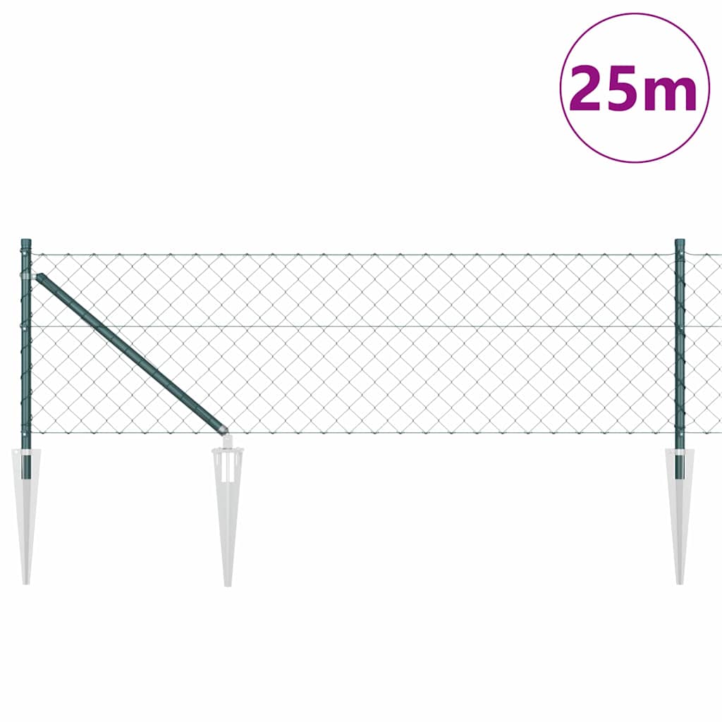 Outdoor Kettenglied-Zaun Erdfixierung 10 x 0,4 m Grün Netz