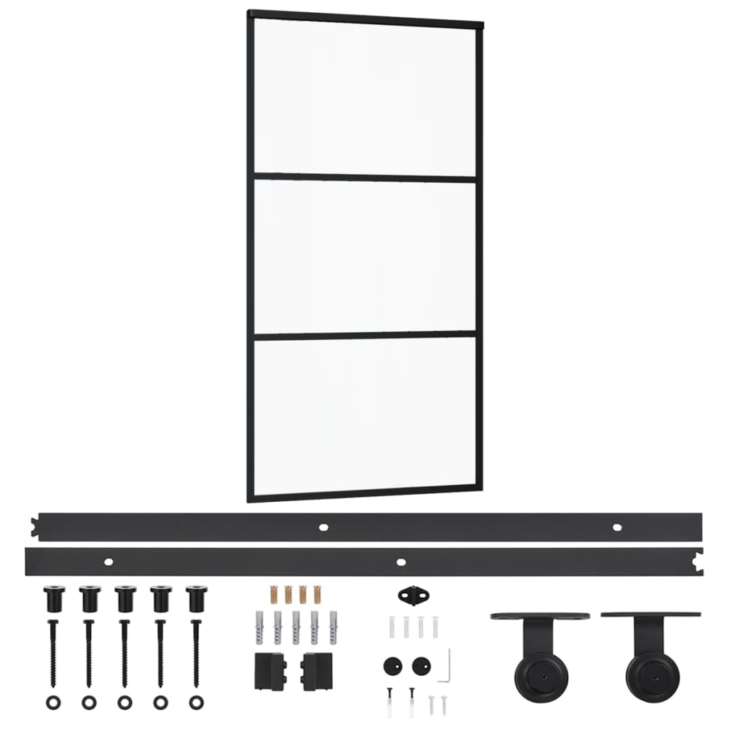 Schiebetür mit Beschlag ESG-Glas & Aluminium 76x205 cm