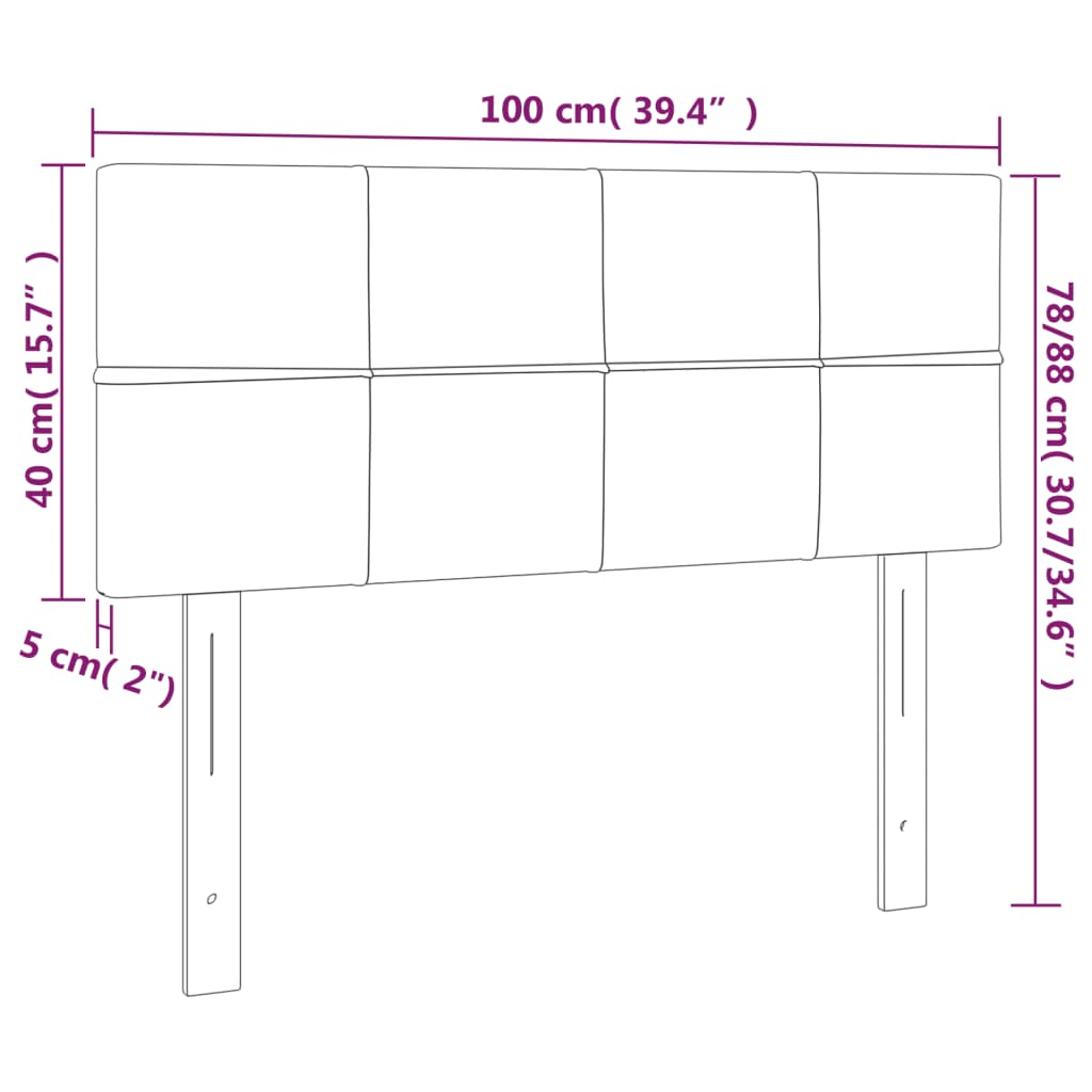 Kopfteil Hellgrau 80x5x118/128 cm Samt