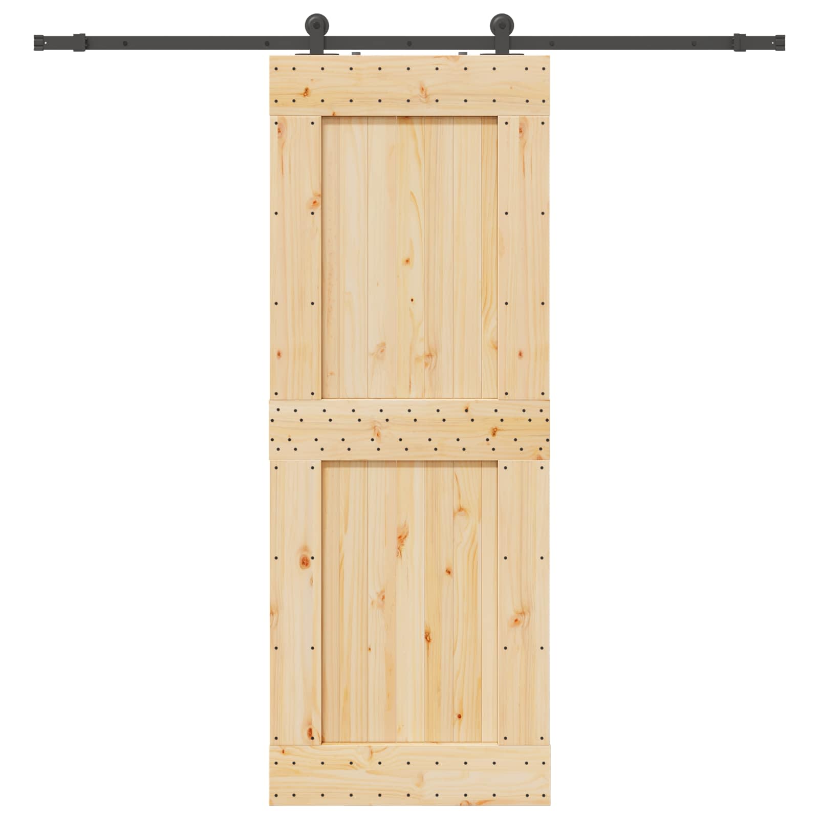 Schiebetür NARVIK Natürlich und Schwarz 70 x 210 cm (213,5 cm)