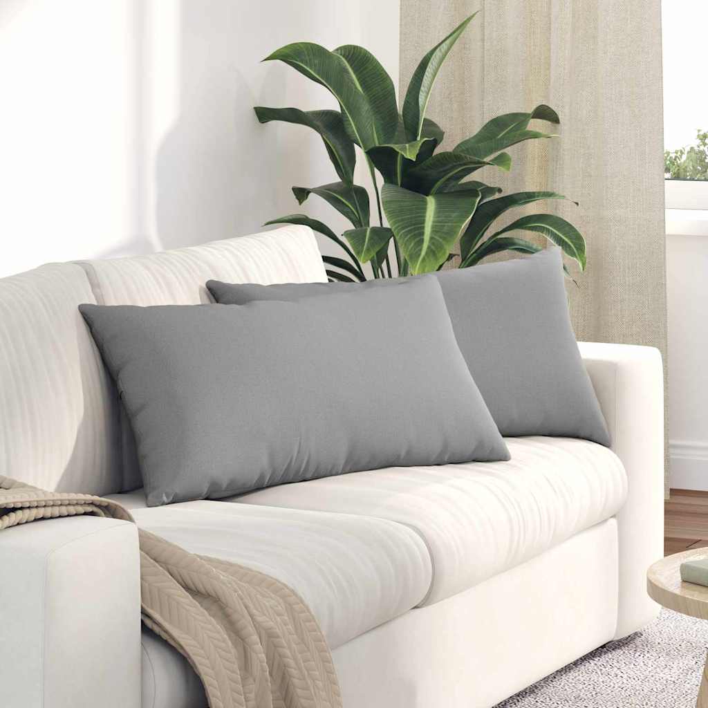 Sofakissen 2 pcs Hellgrau 50 x 30 cm Stoff