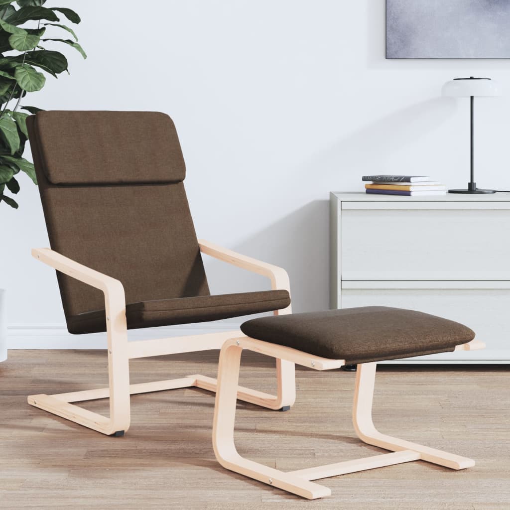 Fußhocker Creme 51x41x40 cm Stoff