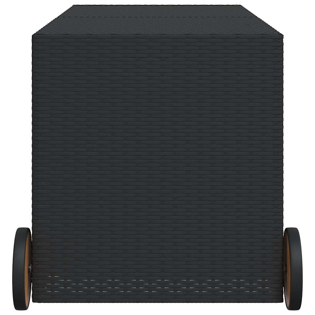 Gartentruhe Schwarz 283L Poly Rattan