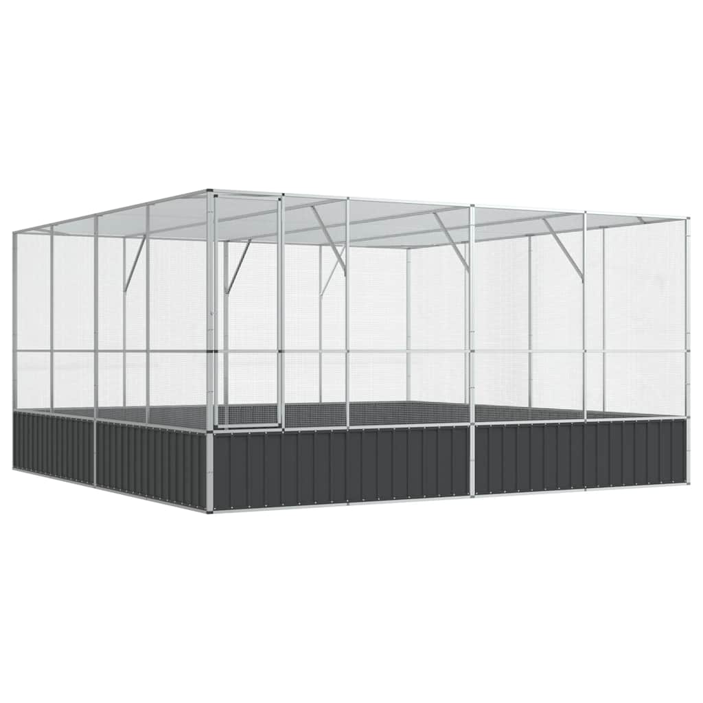 Voliere Silbern 210,5x107x212 cm Stahl