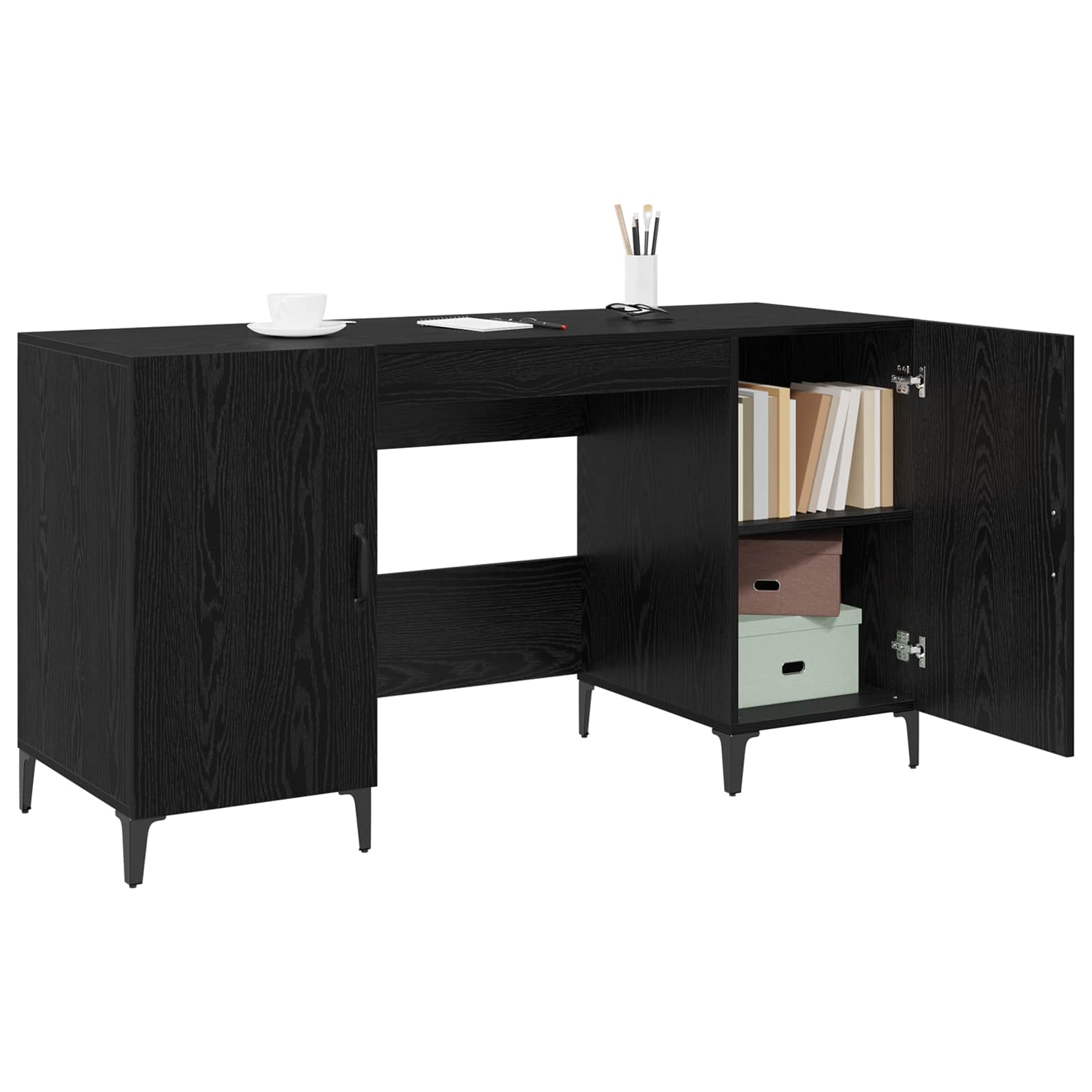 Schreibtisch mit Tür Altholz 140 x 50 x 75 cm Holzwerkstoff