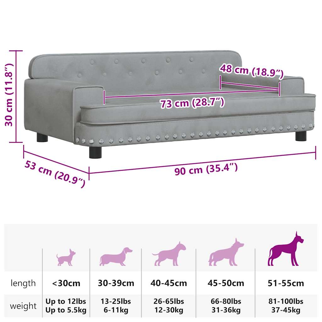 Hundebett Rosa 90x53x30 cm Samt