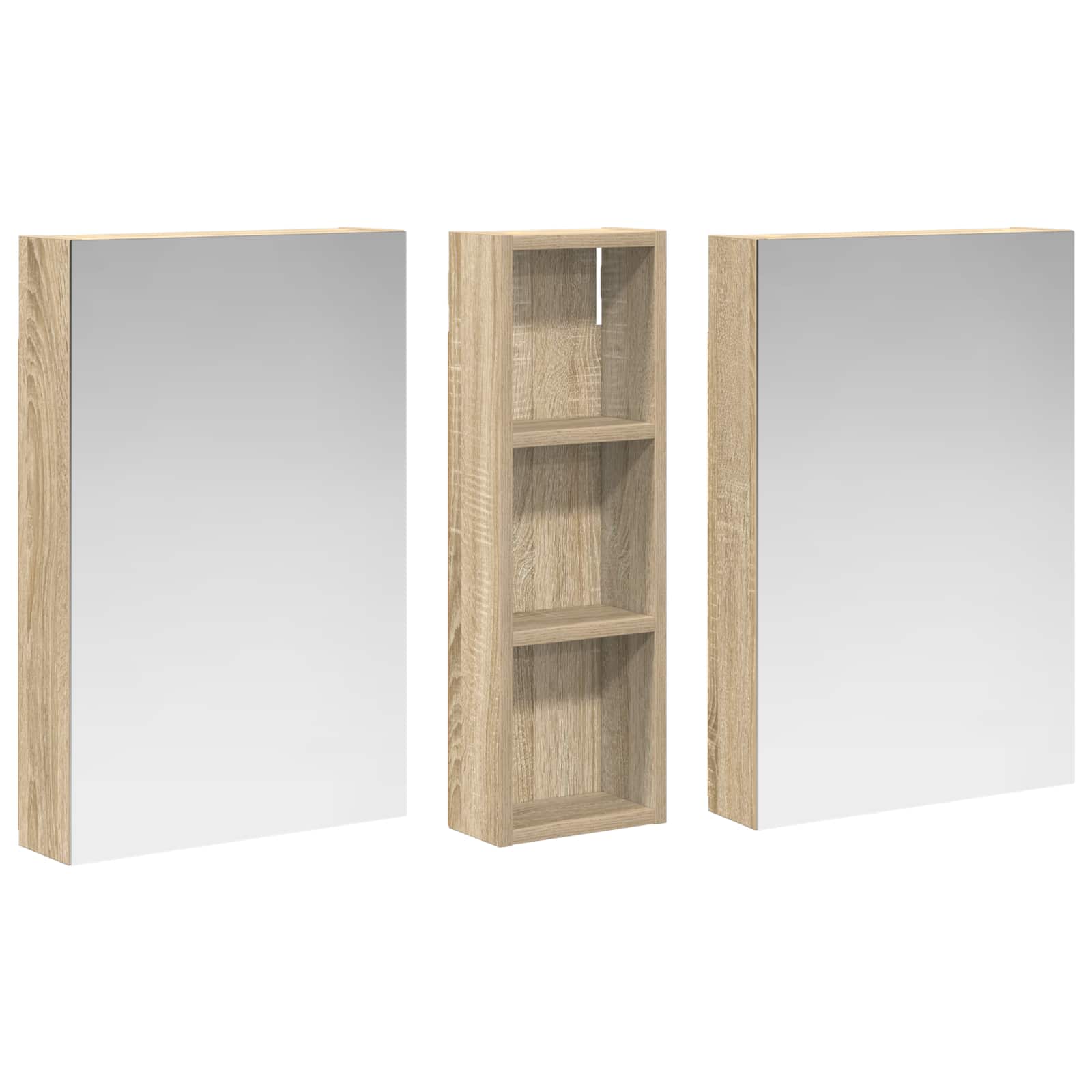Badezimmerschrank-Set 3 pcs 80 x 10,5 x 50 cm Holzwerkstoff