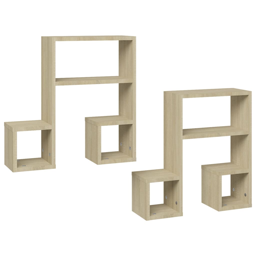 Wandregale 2 Stk. Weiß 50x15x50 cm Holzwerkstoff