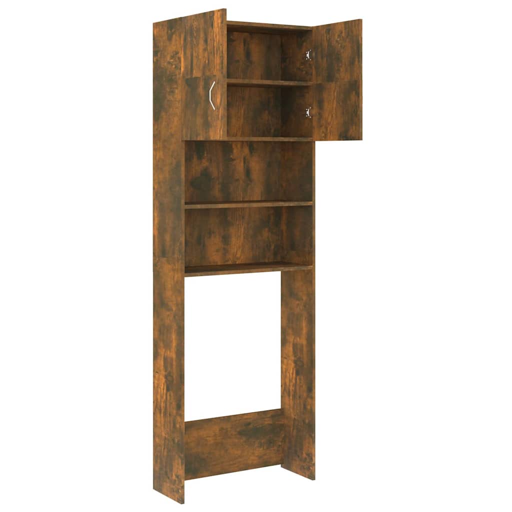 Waschmaschinenschrank Weiß 64x25,5x190 cm Holzwerkstoff