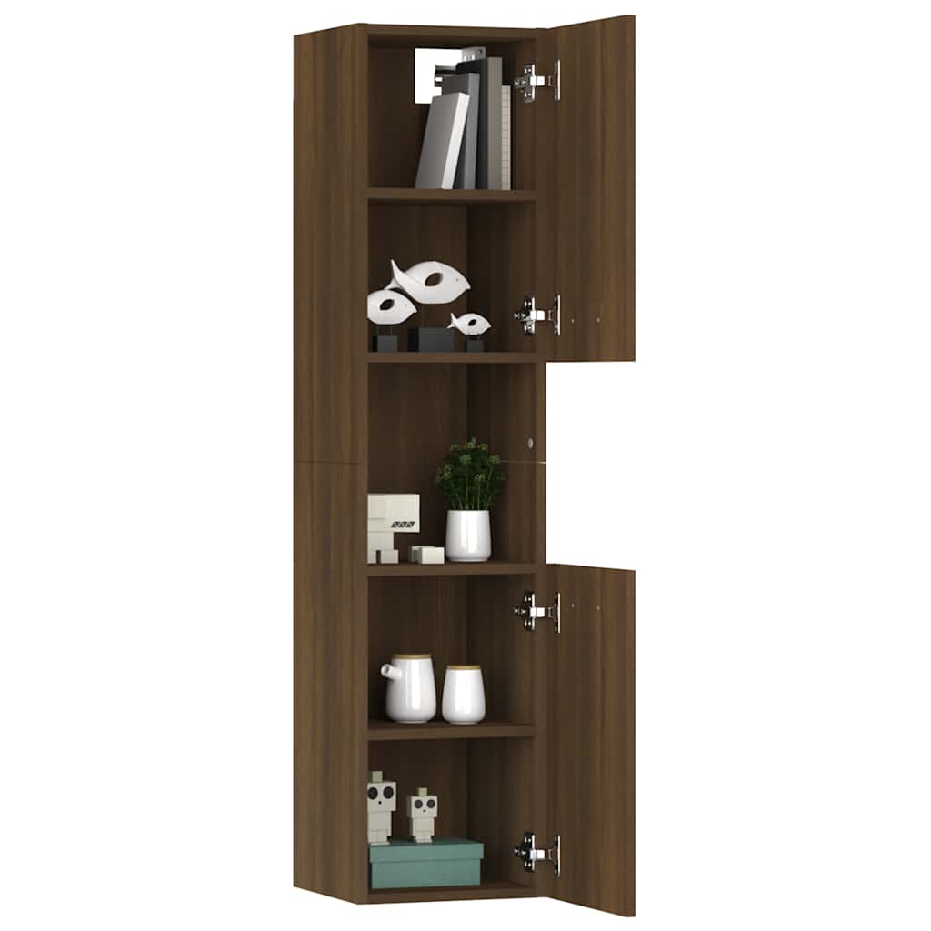 Badezimmerschrank Weiß 30x30x130 cm Holzwerkstoff