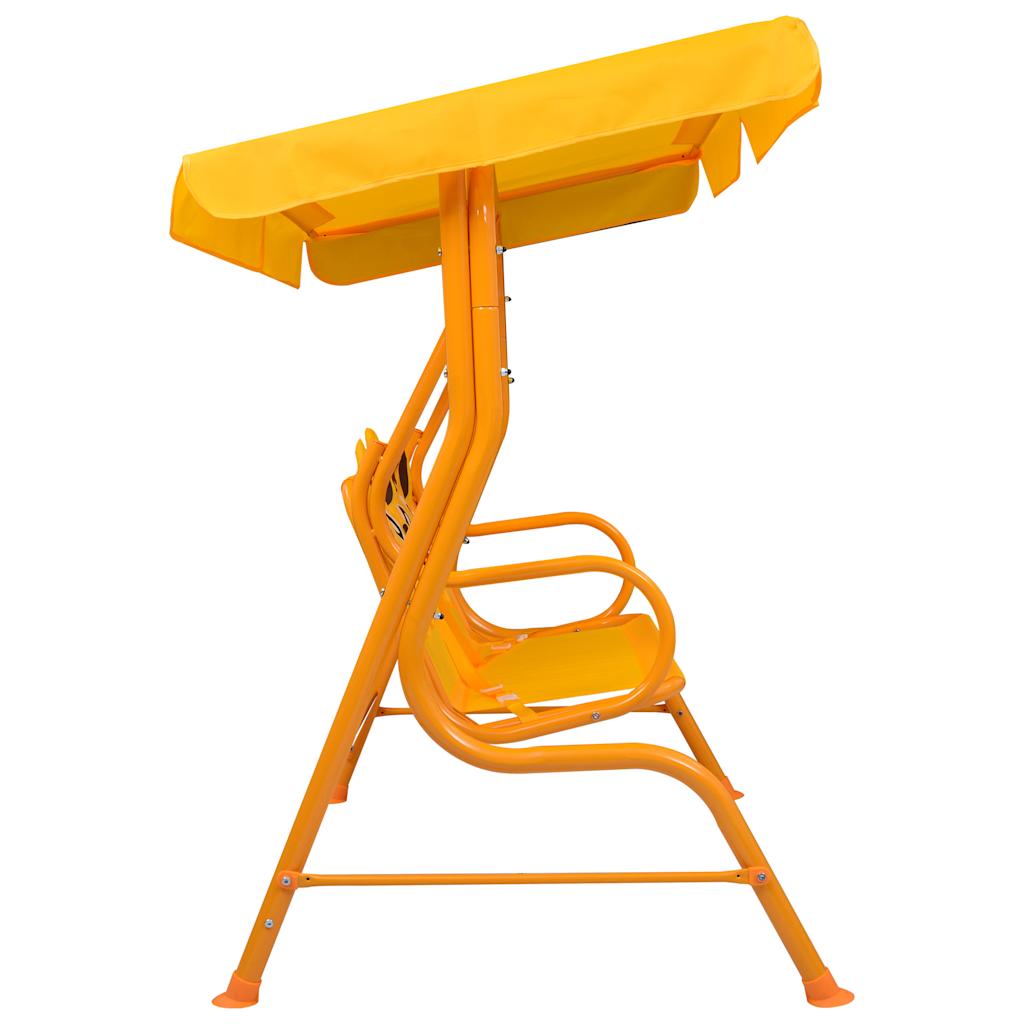 Kinder-Hollywoodschaukel Braun 115×75×110 cm Stoff
