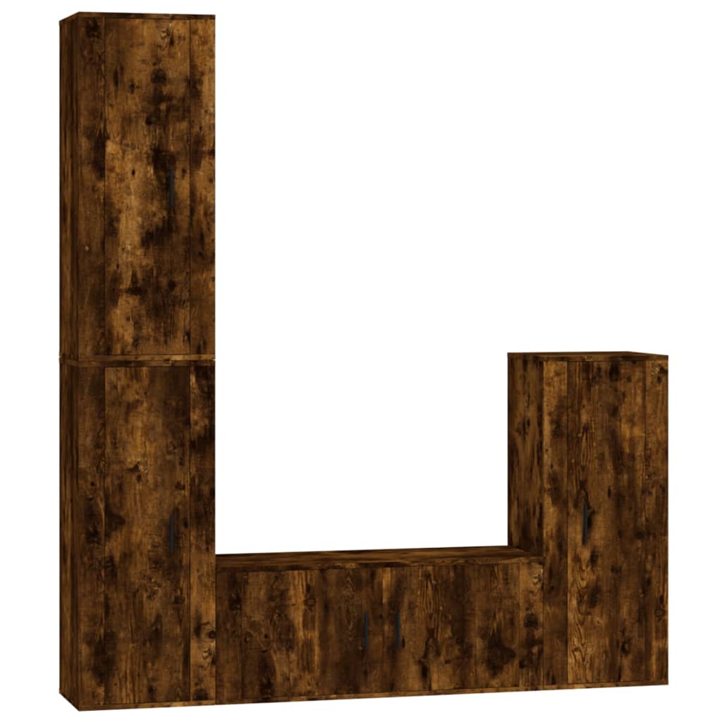 4-tlg. TV-Schrank-Set Weiß Holzwerkstoff