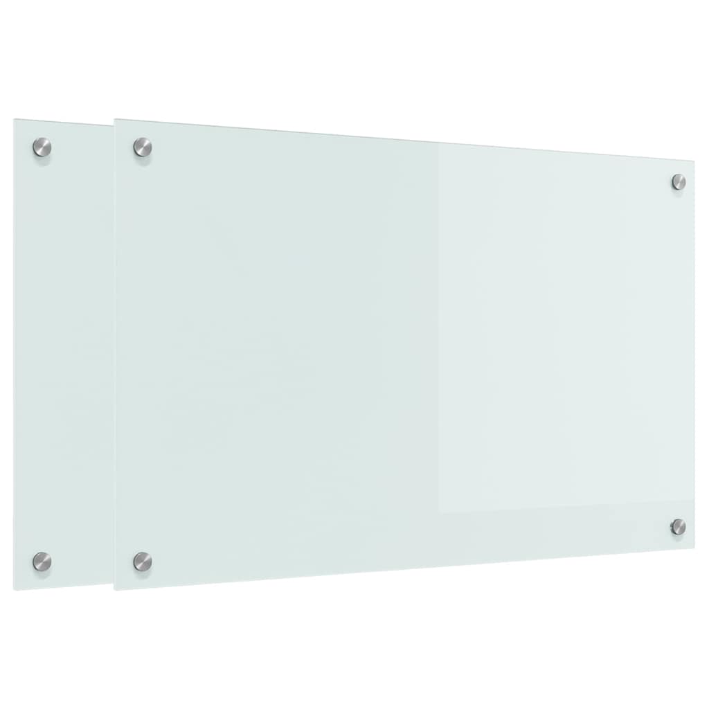 Küchenrückwand 2 pcs Weiß 70 x 40 cm Gehärtetes Glas