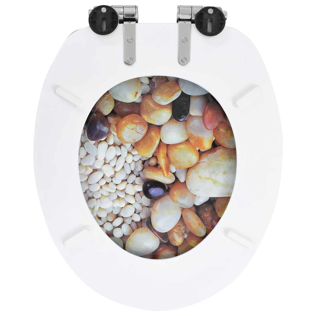 Toilettensitz MDF Deckel Schlichtes Design Weiß