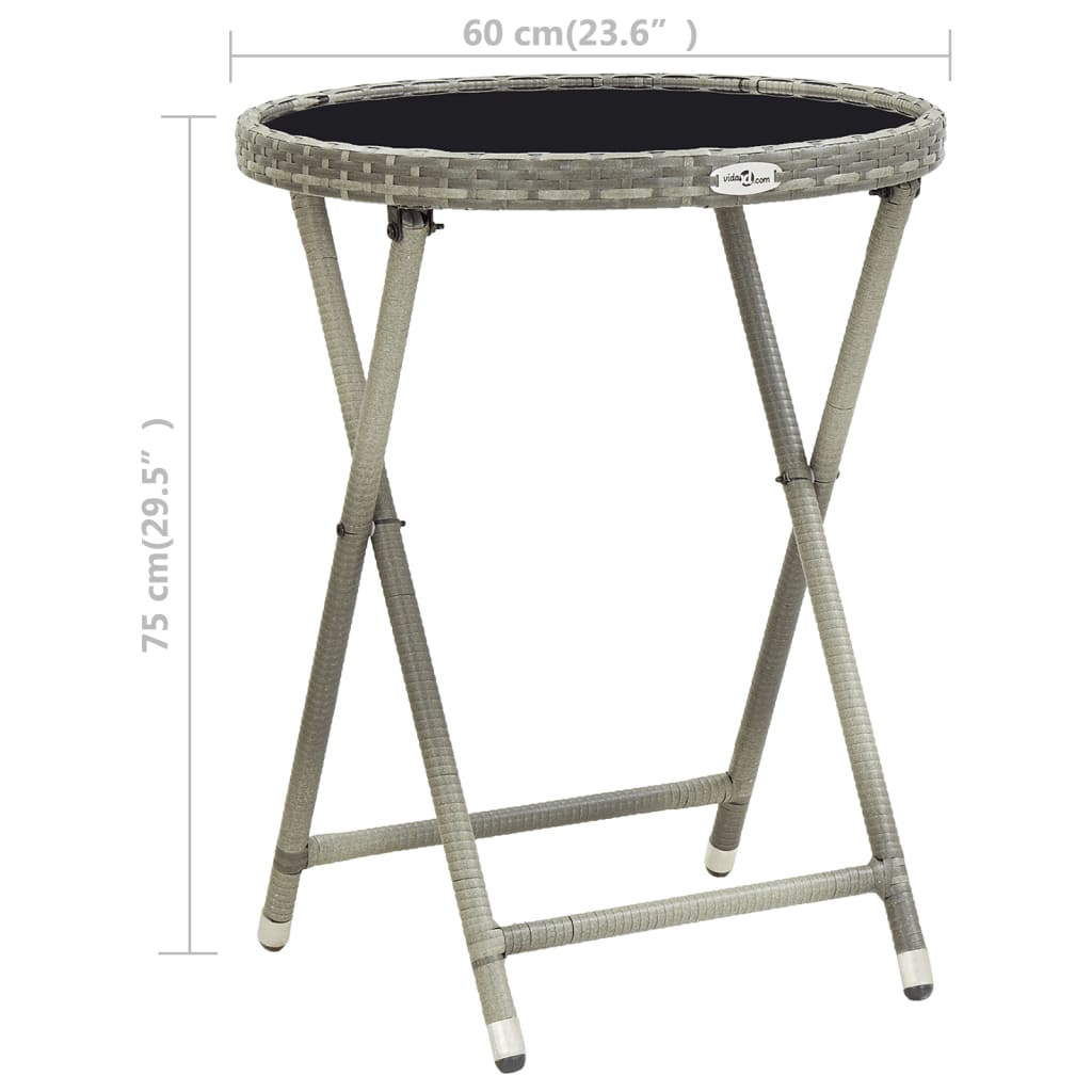 Beistelltisch Braun 60 cm Poly Rattan und Hartglas