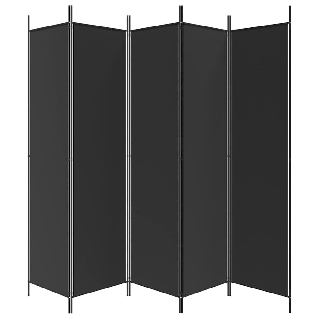 3-tlg. Paravent Schwarz 150x200 cm Stoff