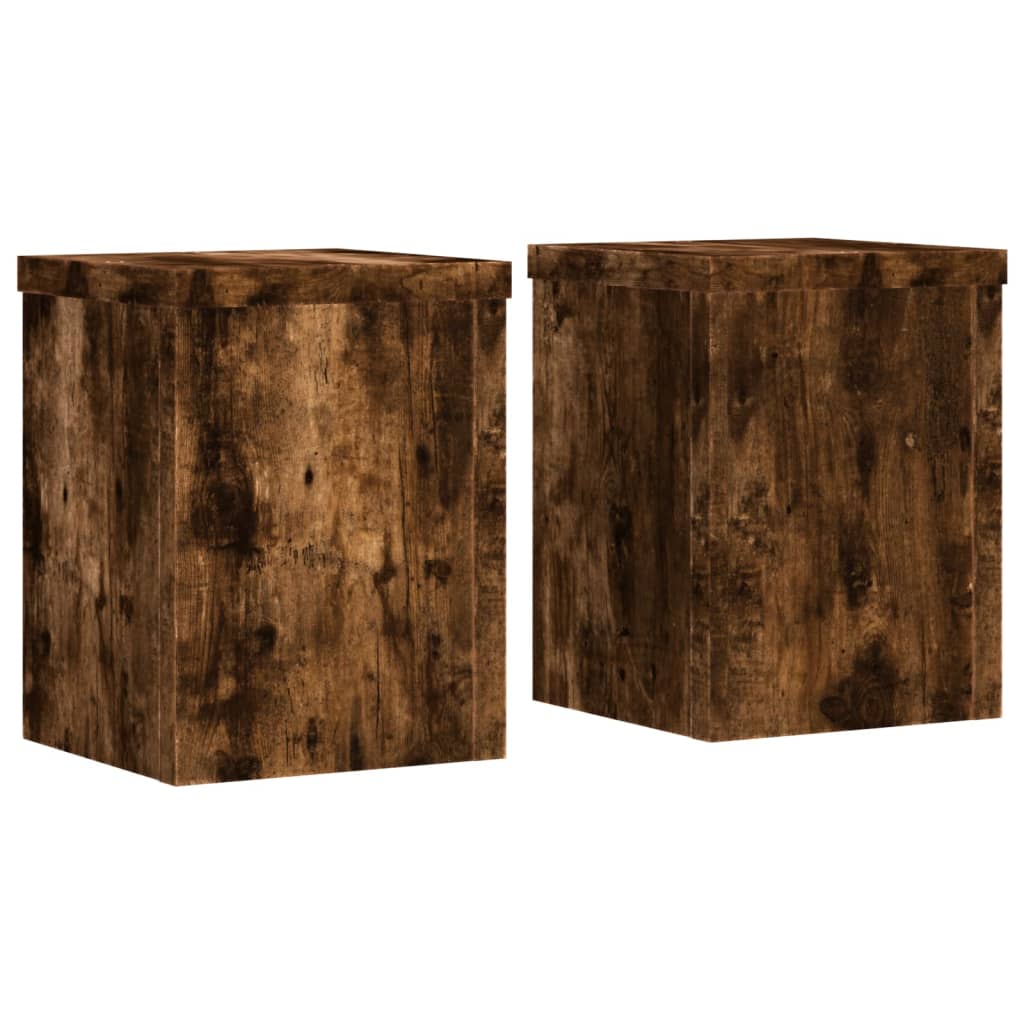 Pflanzenständer 2 Stk. Weiß 33x33x100 cm Holzwerkstoff