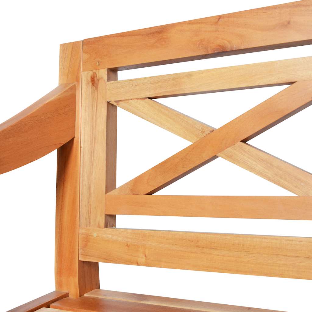 Batavia-Sitzbank 98 cm Mahagoni Massivholz Weiß