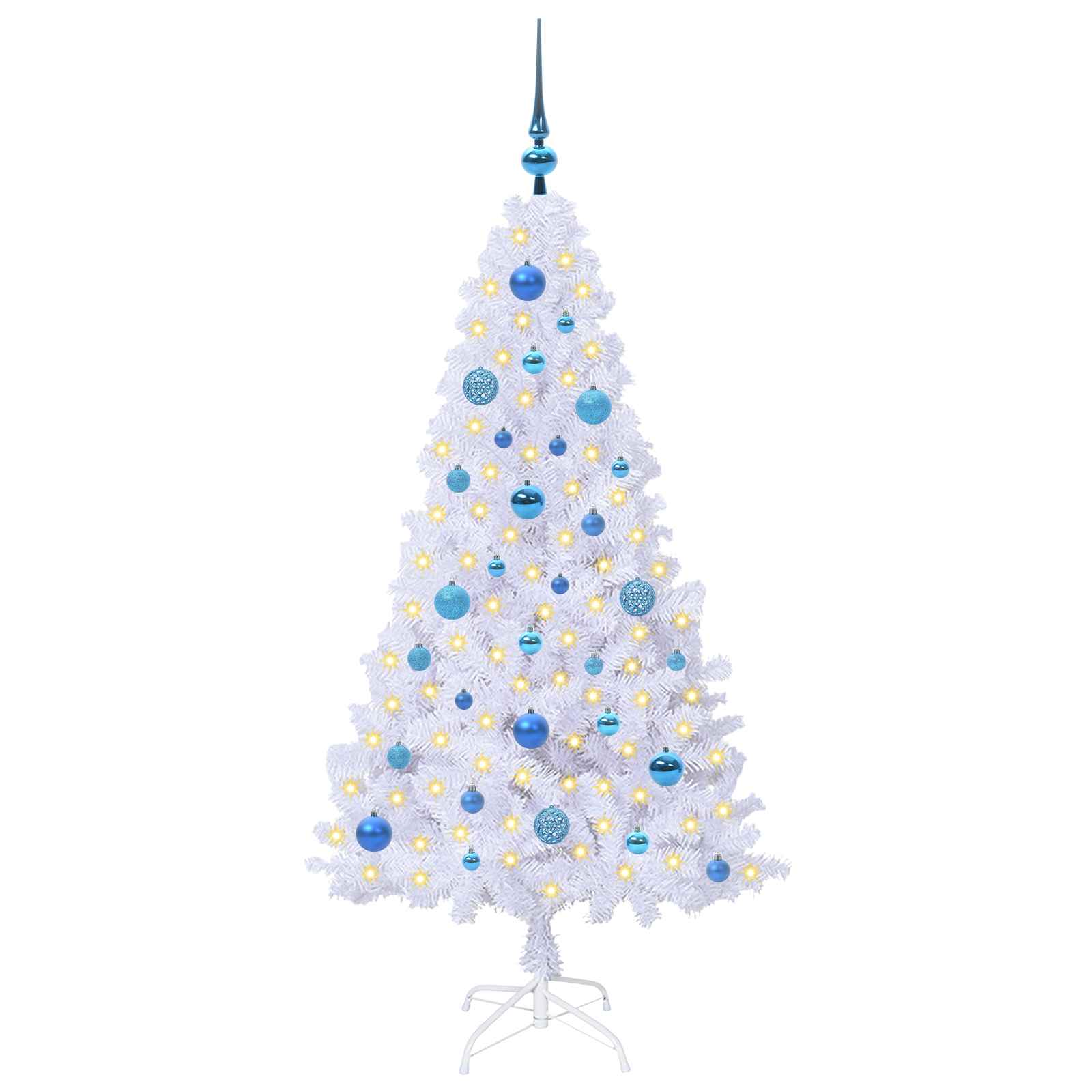 Künstlicher Weihnachtsbaum Weiß 120 cm PVC und Stahl