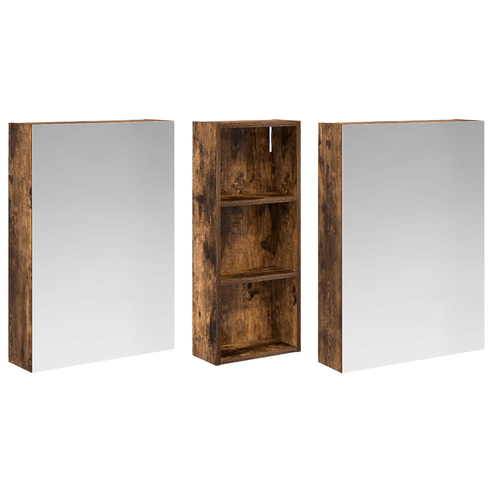 Badezimmerschrank-Set 3 pcs 80 x 10,5 x 50 cm Holzwerkstoff