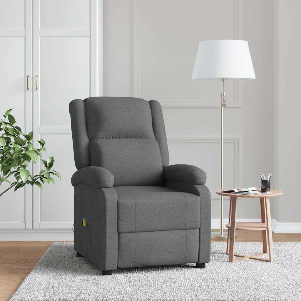 Massagesessel Hellgrau Stoff