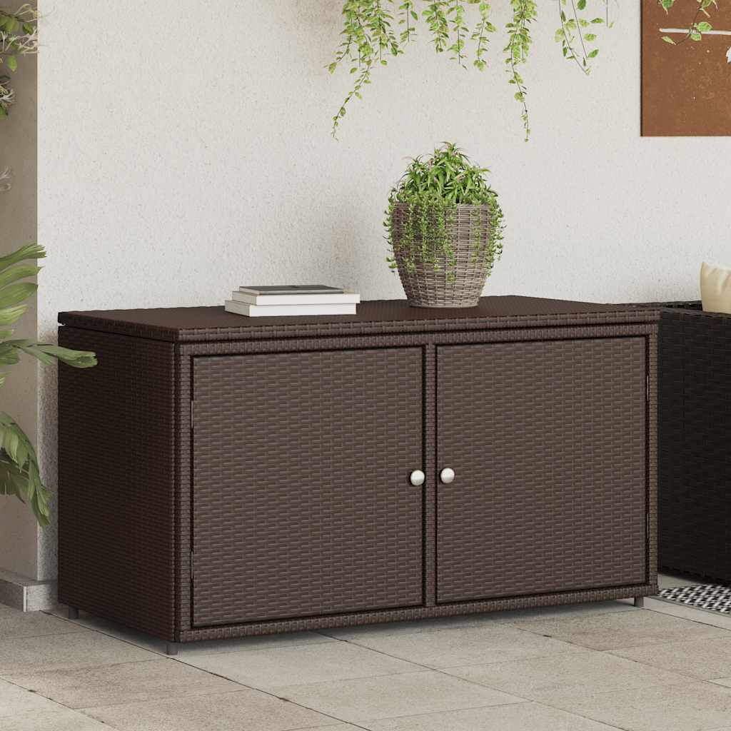 Gartenschrank Schwarz 110x55x60,5 cm Poly Rattan