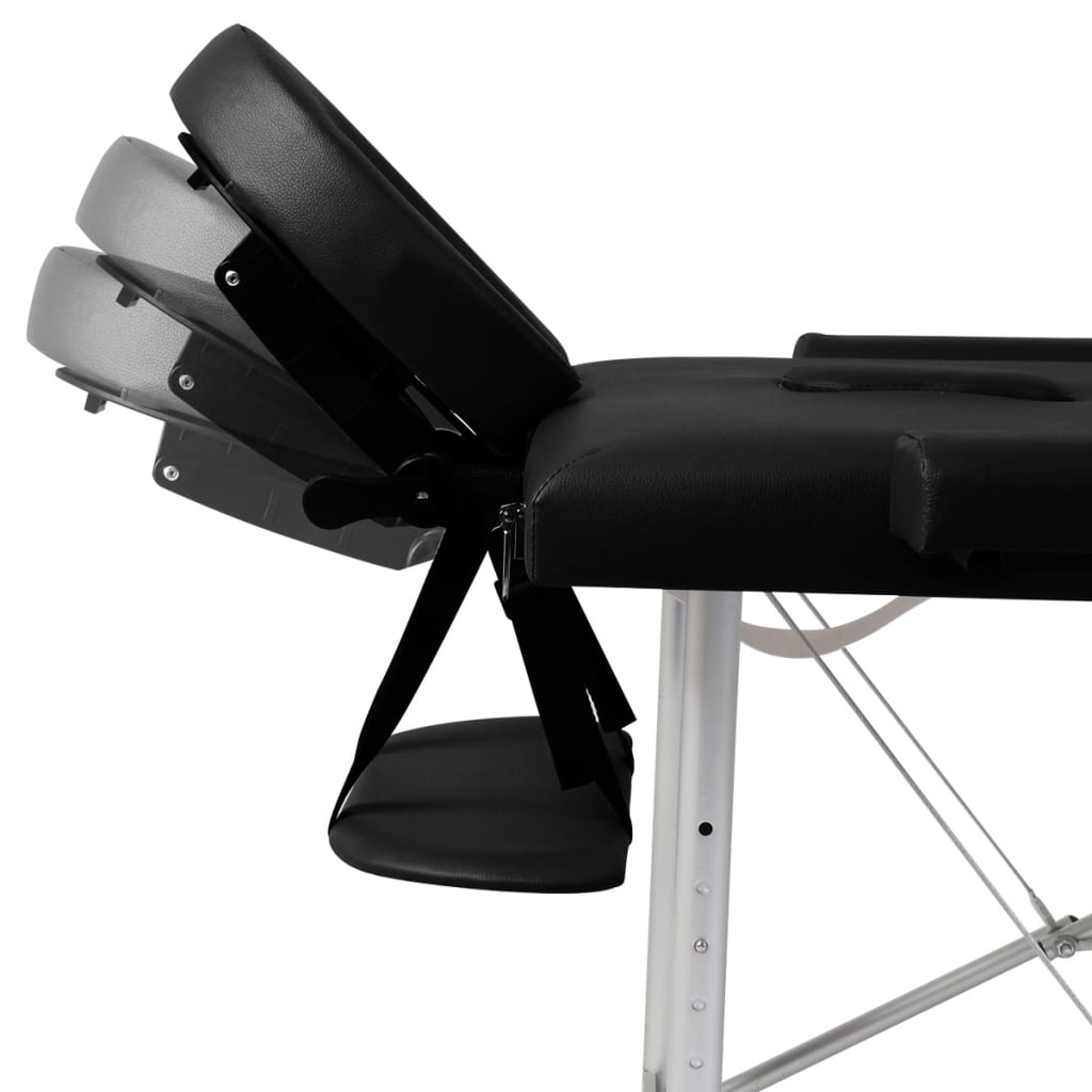 Massagetisch mit Aluminiumrahmen, faltbar 3 Zonen Creme-Weiß