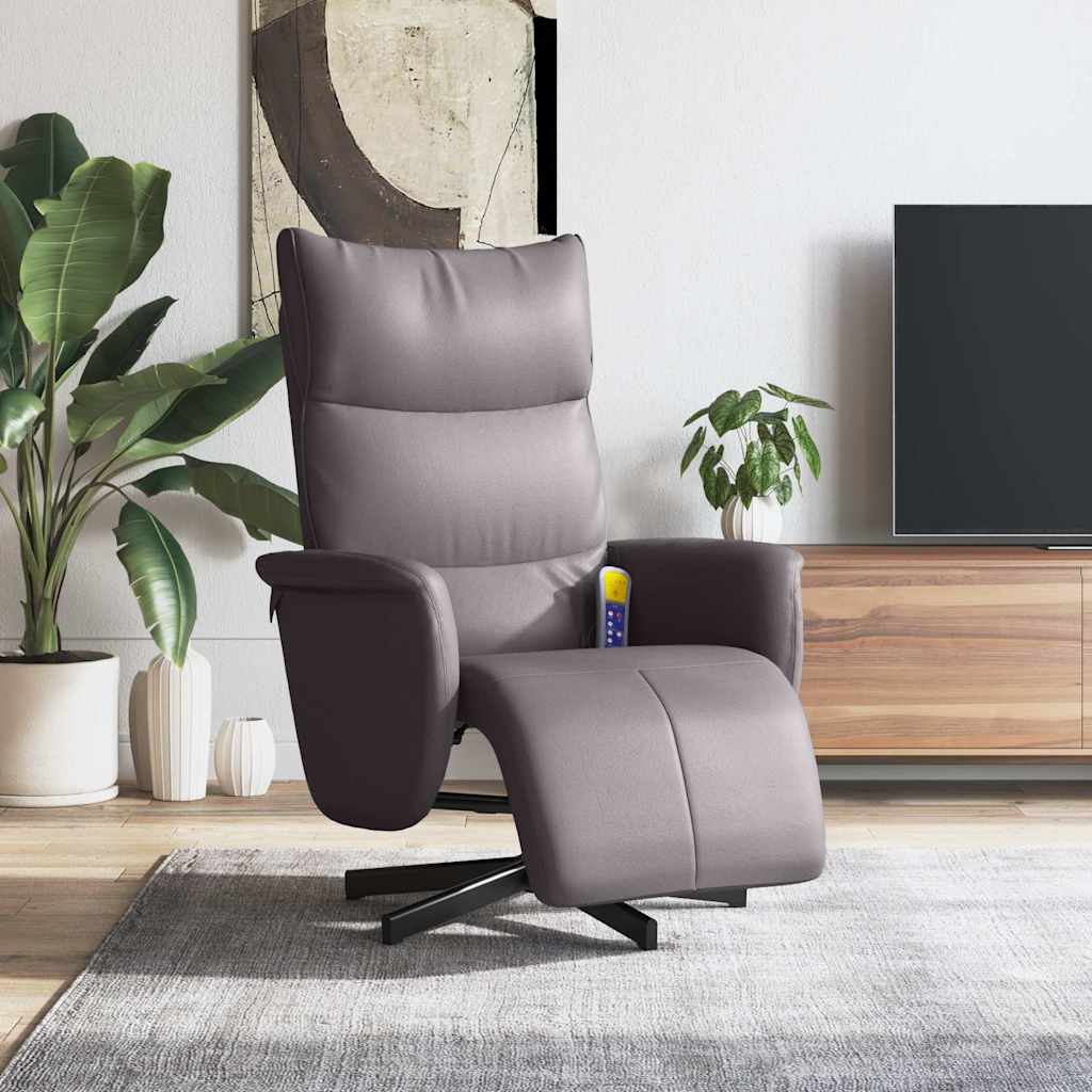 Massagesessel mit Fußteil Creme Kunstleder