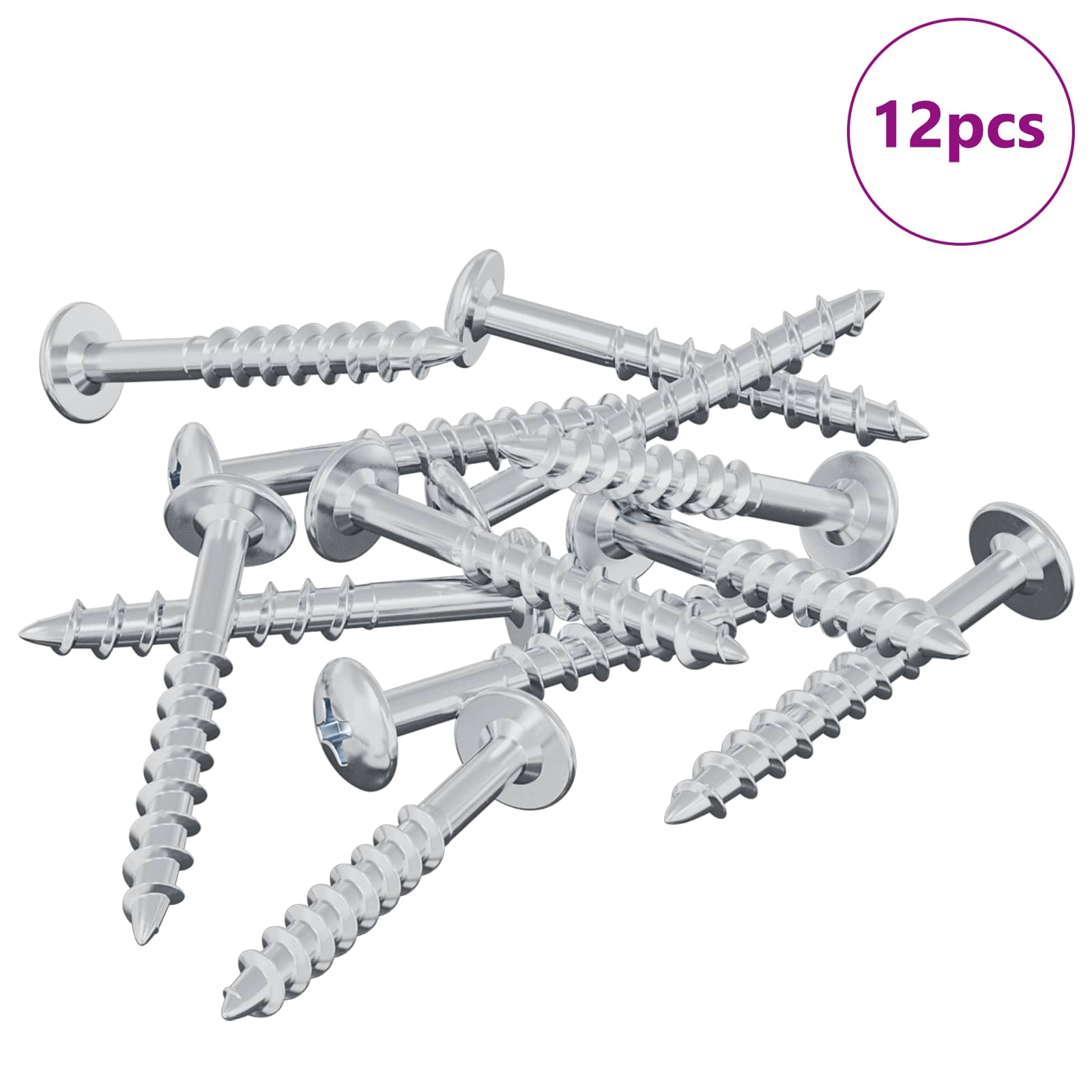 Schraube 2 pcs Silber 9,8 x 35 mm Eisen