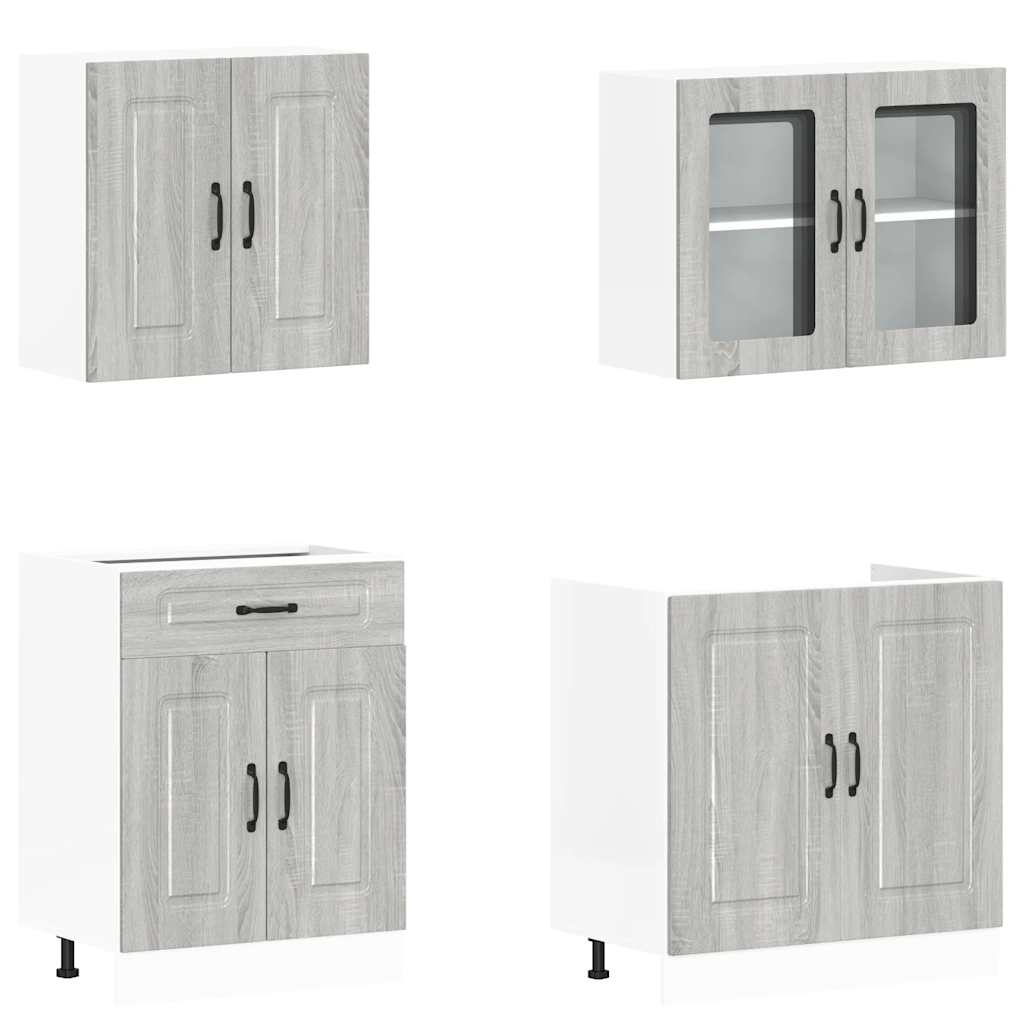 4-tlg. Küchenschrank-Set Kalmar Weiß Holzwerkstoff