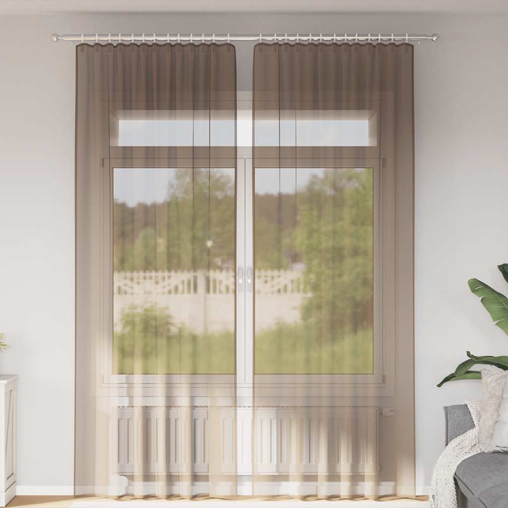 Voile Vorhänge mit Ösen 2 Stk. Apfelgrün 140x140 cm