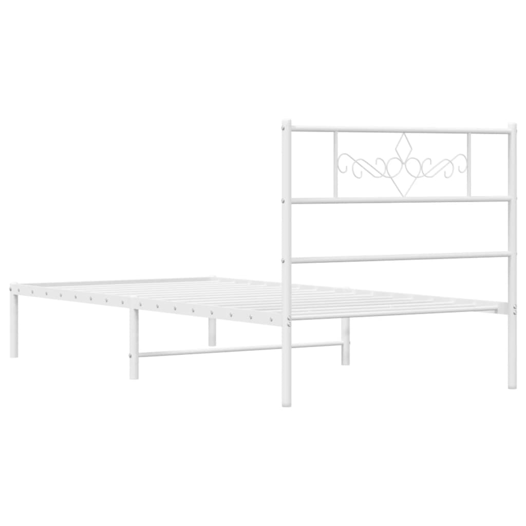 Bettgestell mit Kopfteil Metall Schwarz 100x190 cm