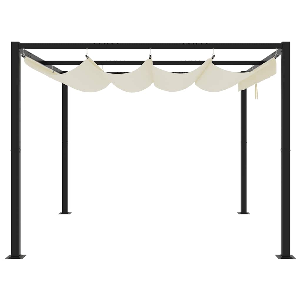 Pavillon mit Netzwände Creme 3x3 m Stahl