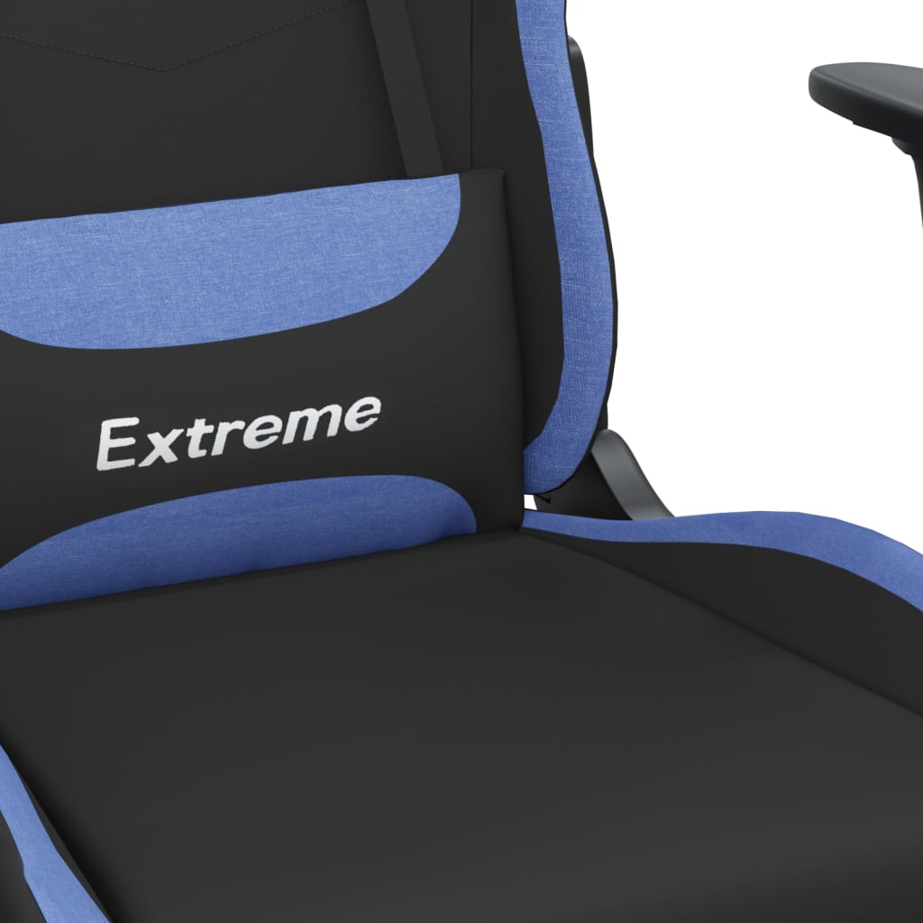 Gaming-Stuhl mit Massagefunktion Schwarz und Creme Stoff
