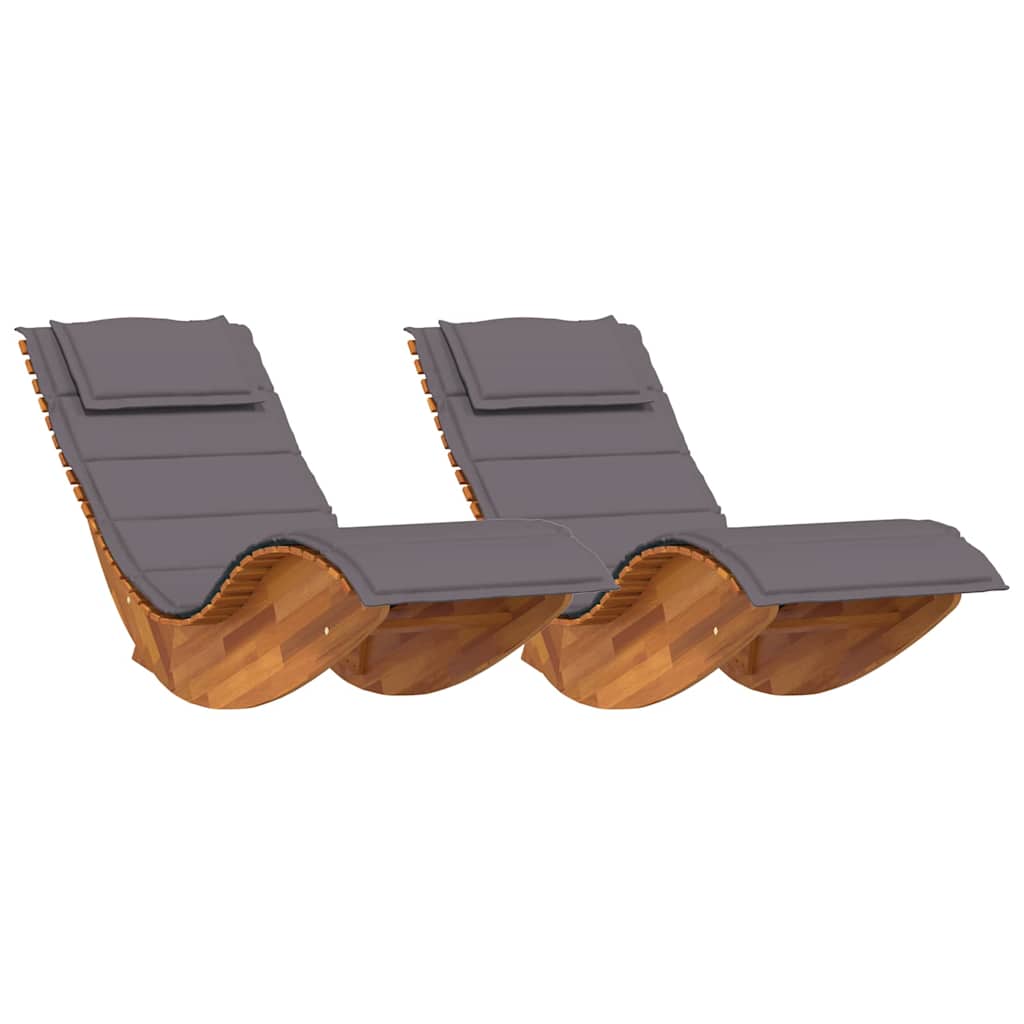 Schaukelstühle Sonnenliegen 2 Stk. Akazienholz