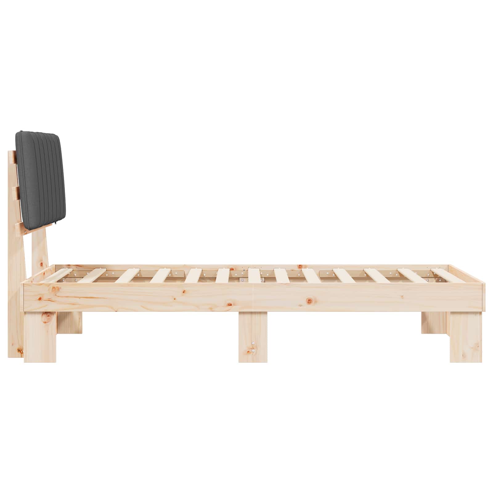 Bettgestell mit gepolstertem Kopfteil Hellgrau 200 x 200 cm