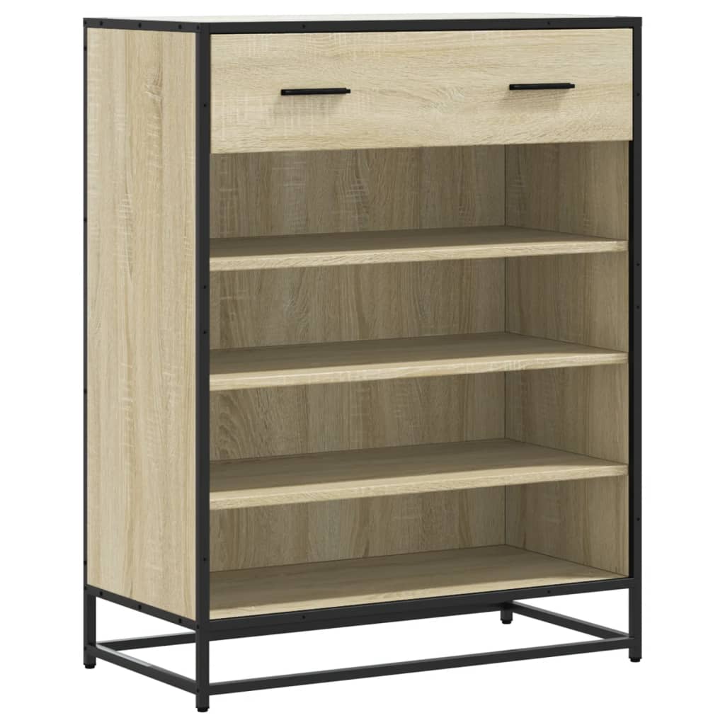 Schuhschrank Schwarz 75x38x97,5 cm Holzwerkstoff Metall