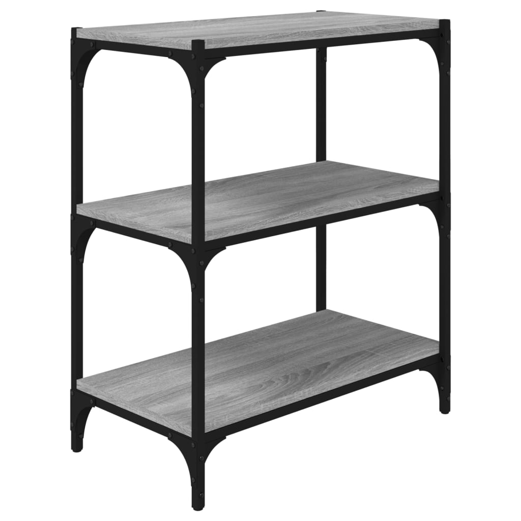 Bücherregal Schwarz 40x33x70,5 cm Holzwerkstoff und Stahl