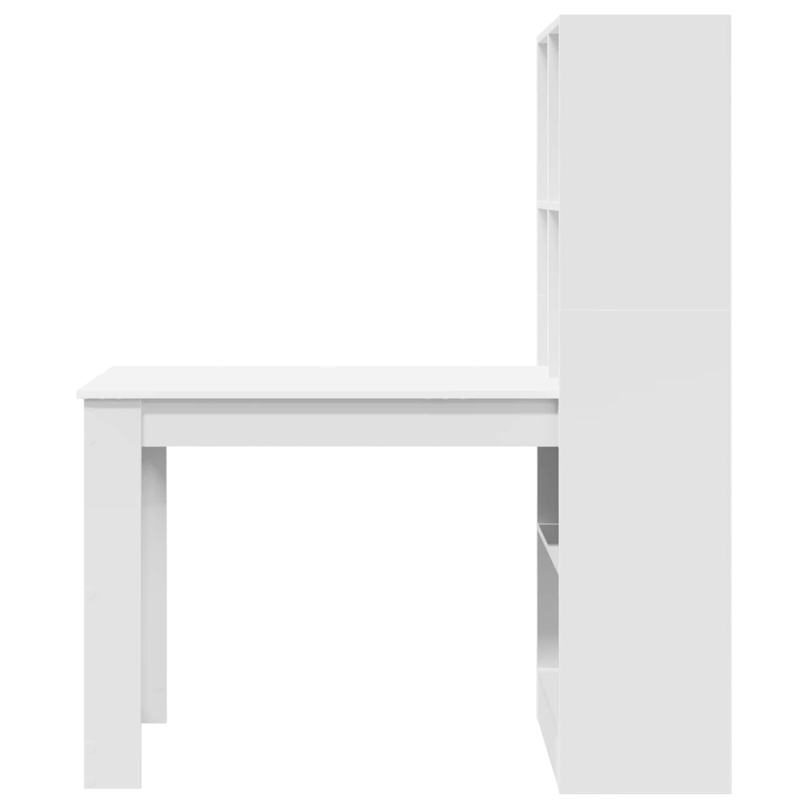 Schreibtisch mit Regal Schwarz Eichen-Optik 122 x 67 x 145 cm