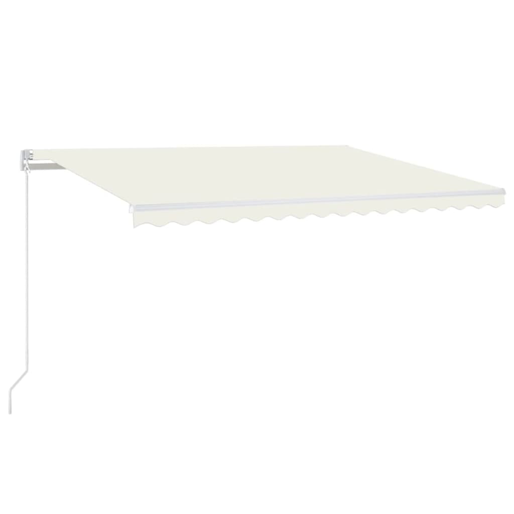 Markise Manuell Einziehbar mit LED 300x250 cm Blau und Weiß