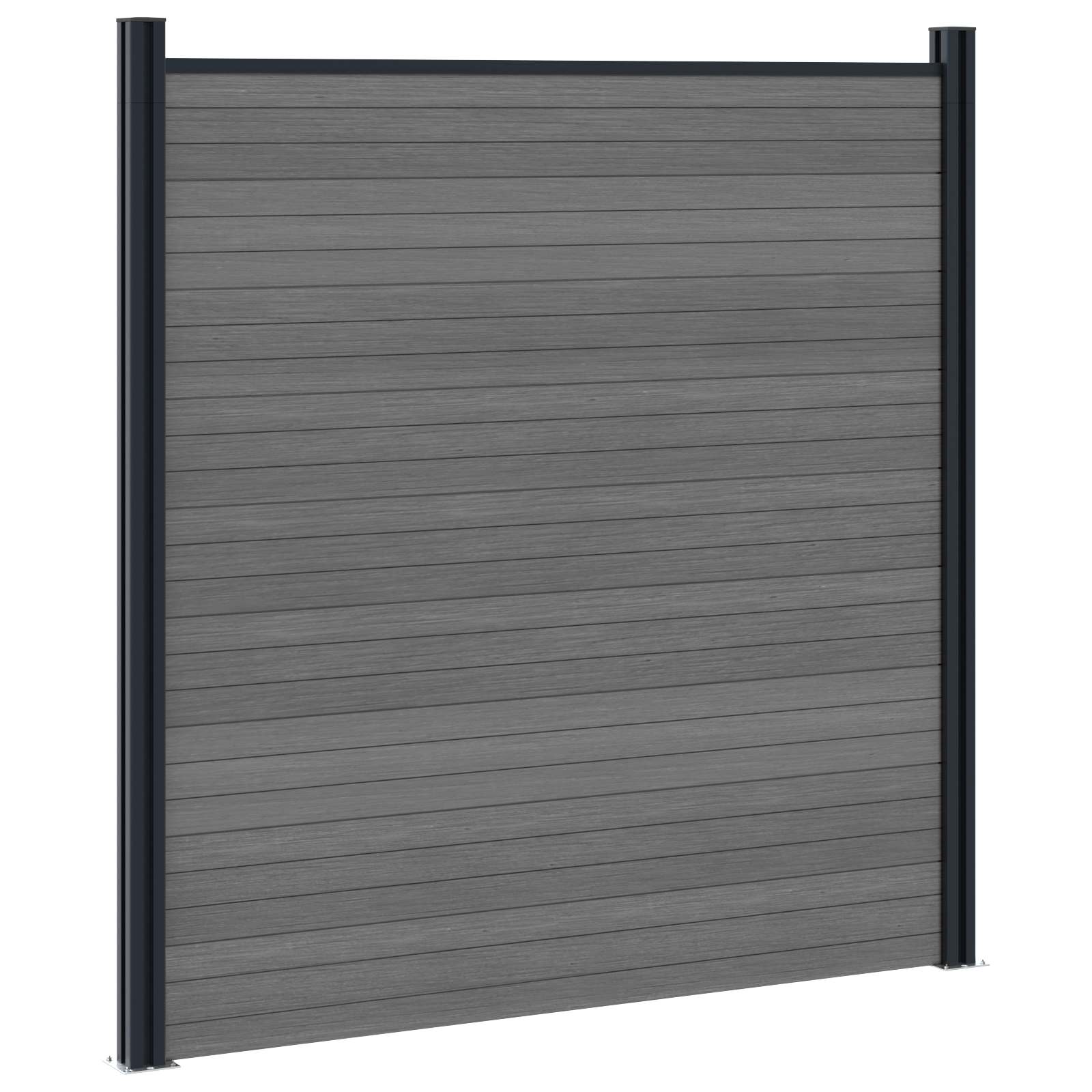 Zaunelement WPC 180x186 cm Schwarz