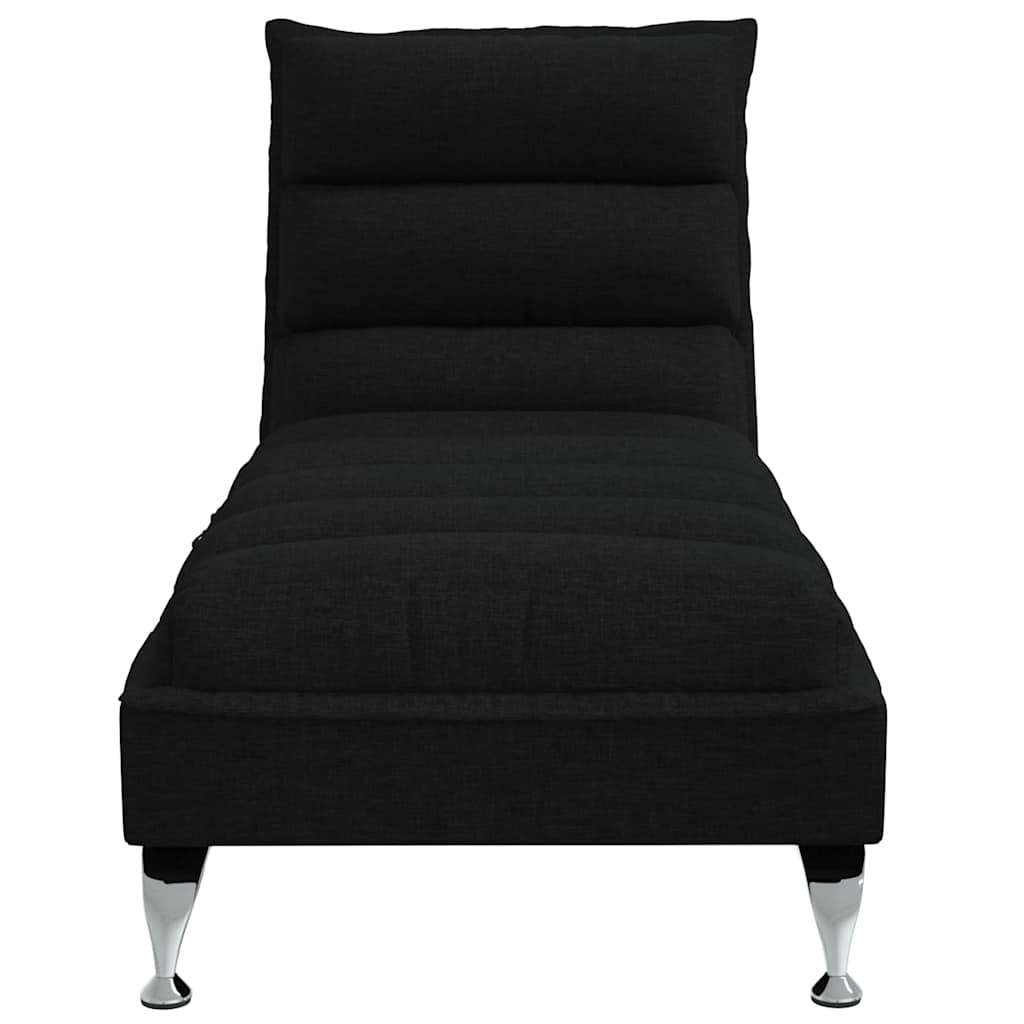 Chaiselongue mit Kissen Hellgrau Stoff