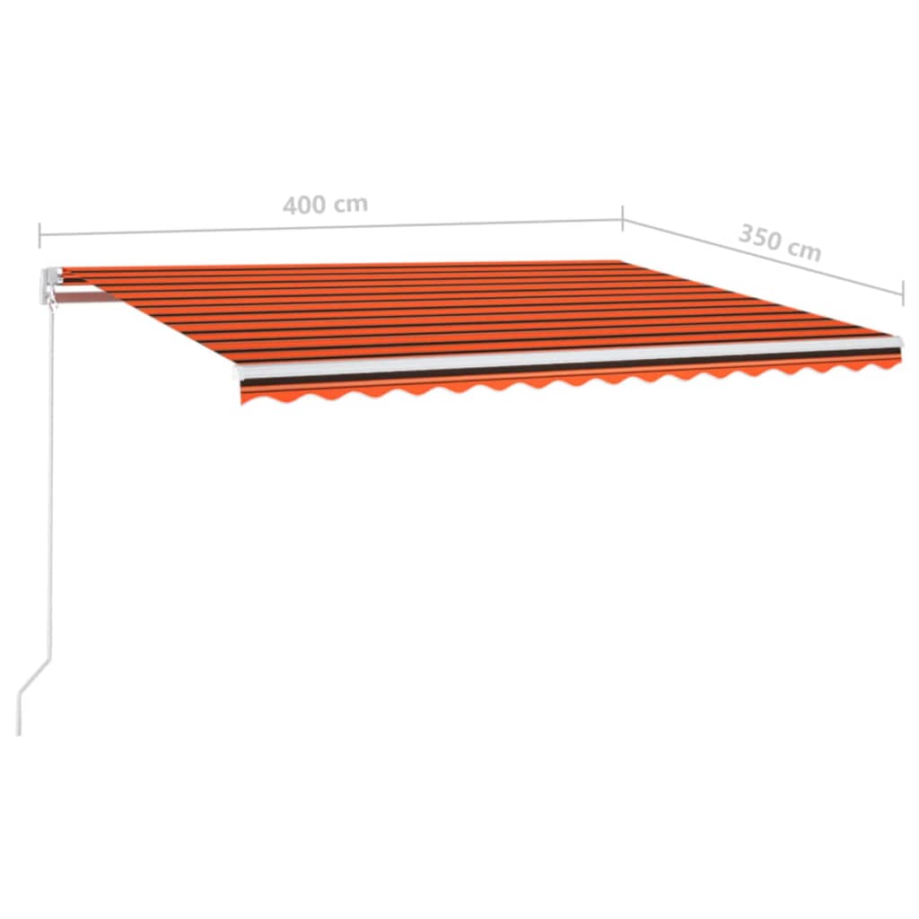Markise Manuell Einziehbar mit LED 300x250 cm Blau und Weiß